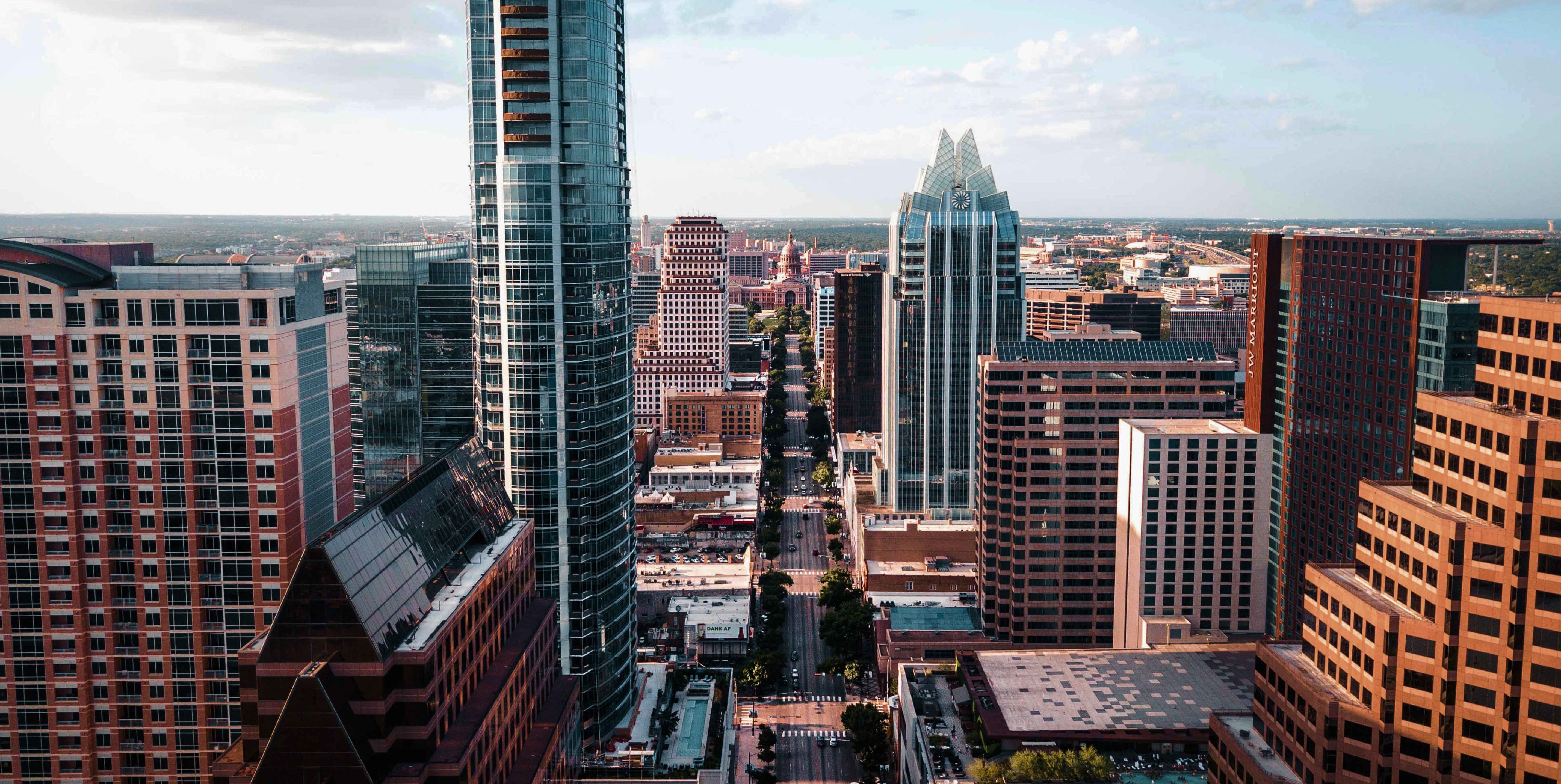 Aerial view of city skyline